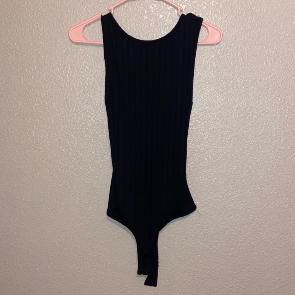 Black Ribbed Bodysuit